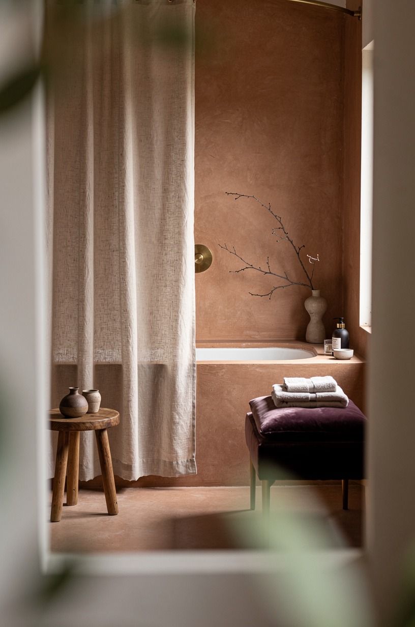 Choose a linen shower curtain over plastic