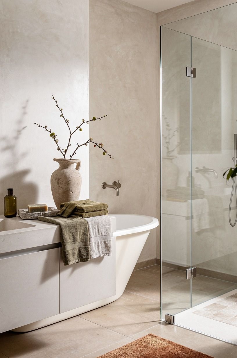 Choose a White Microcement Bathroom Mood