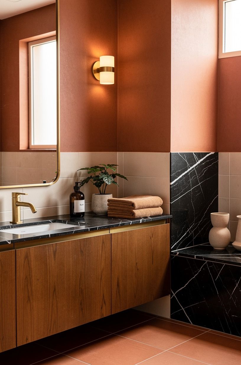 Edit the Terracotta Bathroom Inspo Until It Can Breathe