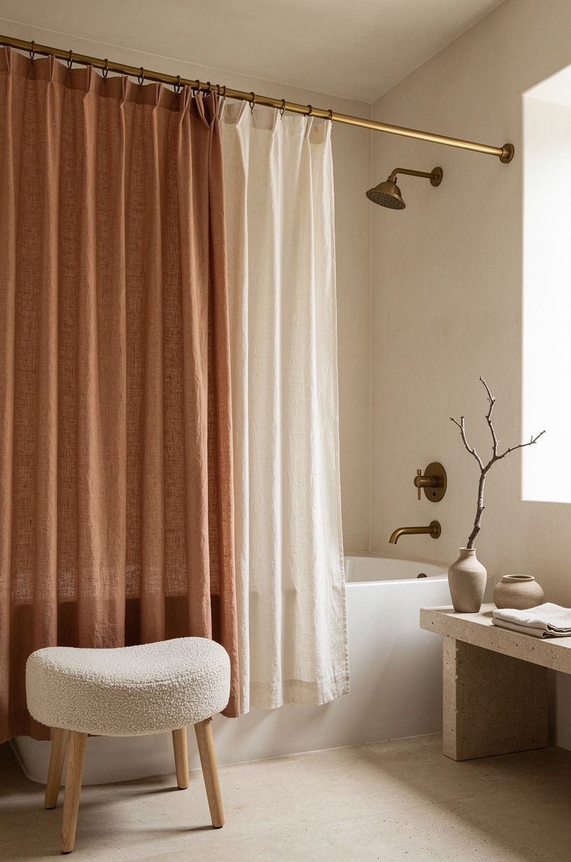 Extend the rod with the Wide-Frame Rule (curtain shower ideas)