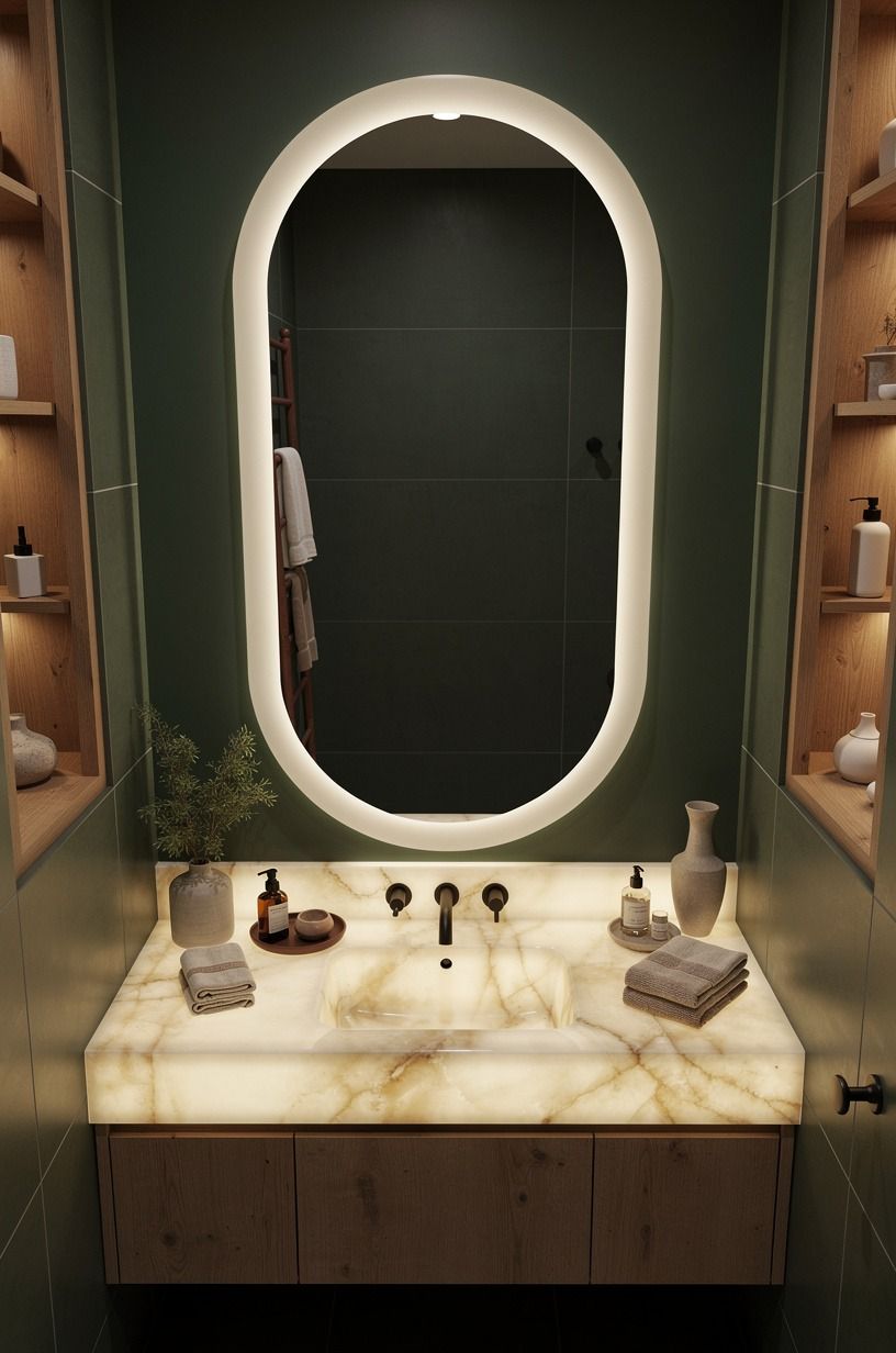 Frame the Mirror With a Quiet Plaster Border