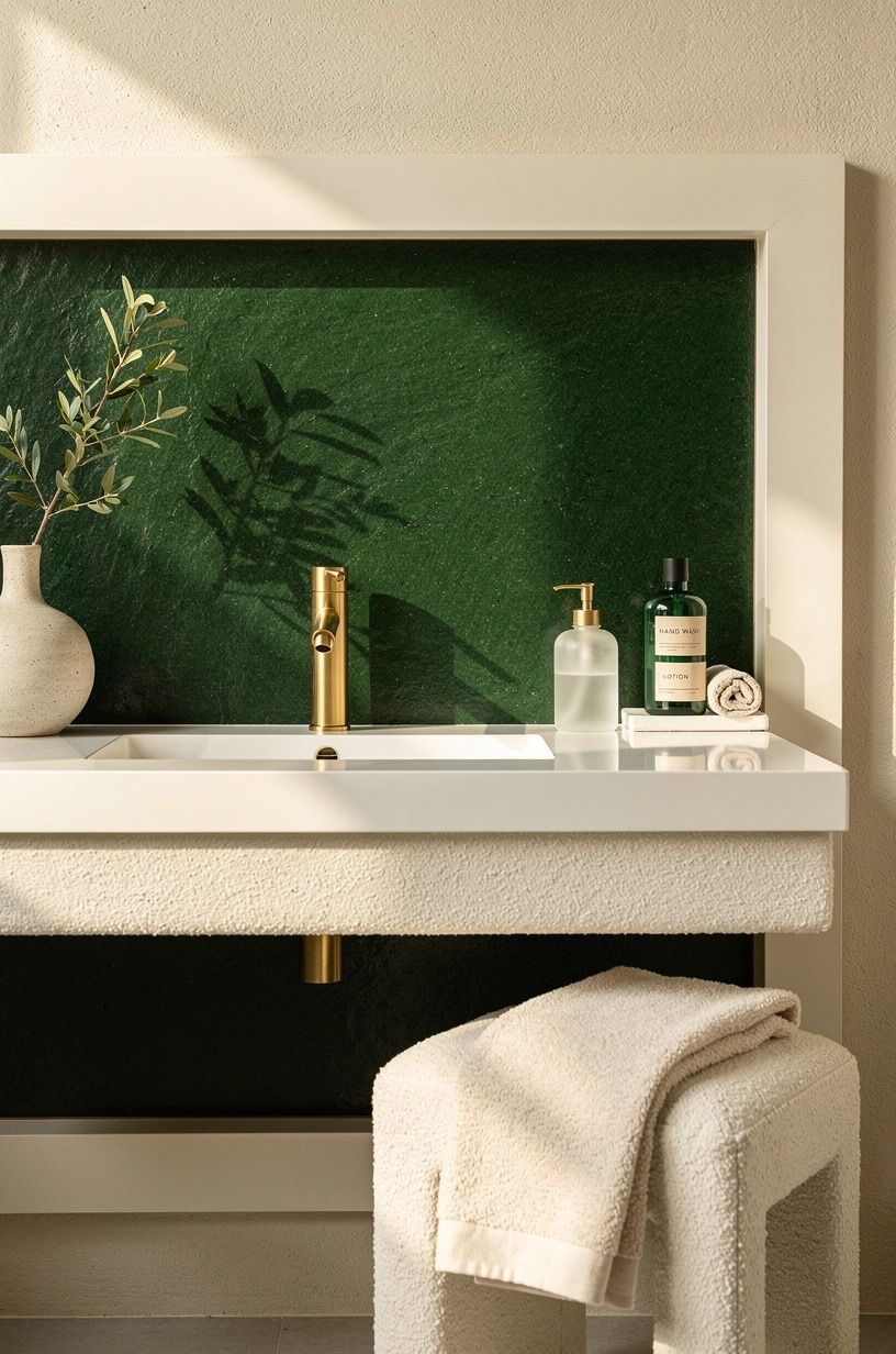 Frame the Sink With a Warm White Border