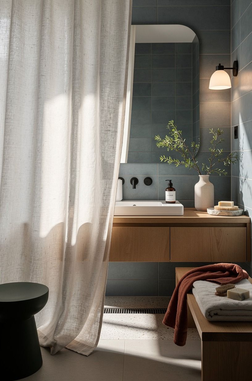Hang a Linen Curtain That Breaks the Blue