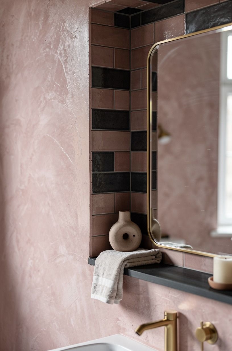 Hang a Mirror Over a Painted Tile Niche