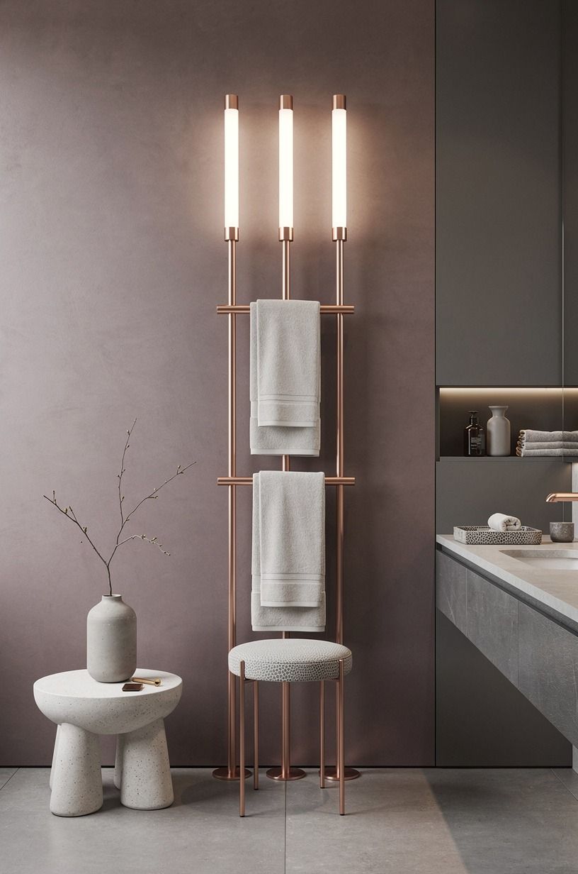 Hang linen at the Three-Height Light Stack