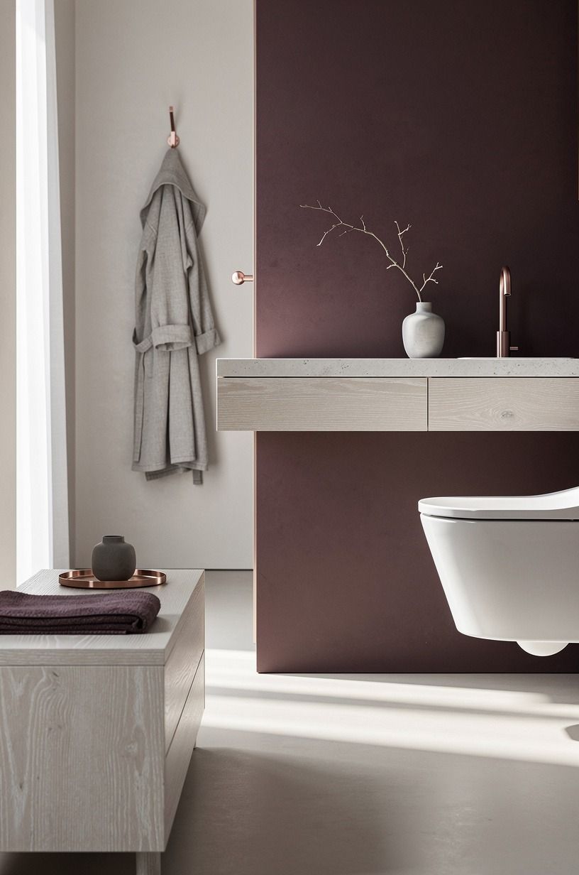 Keep the Toilet Wall Quiet With a Tonal Ledge