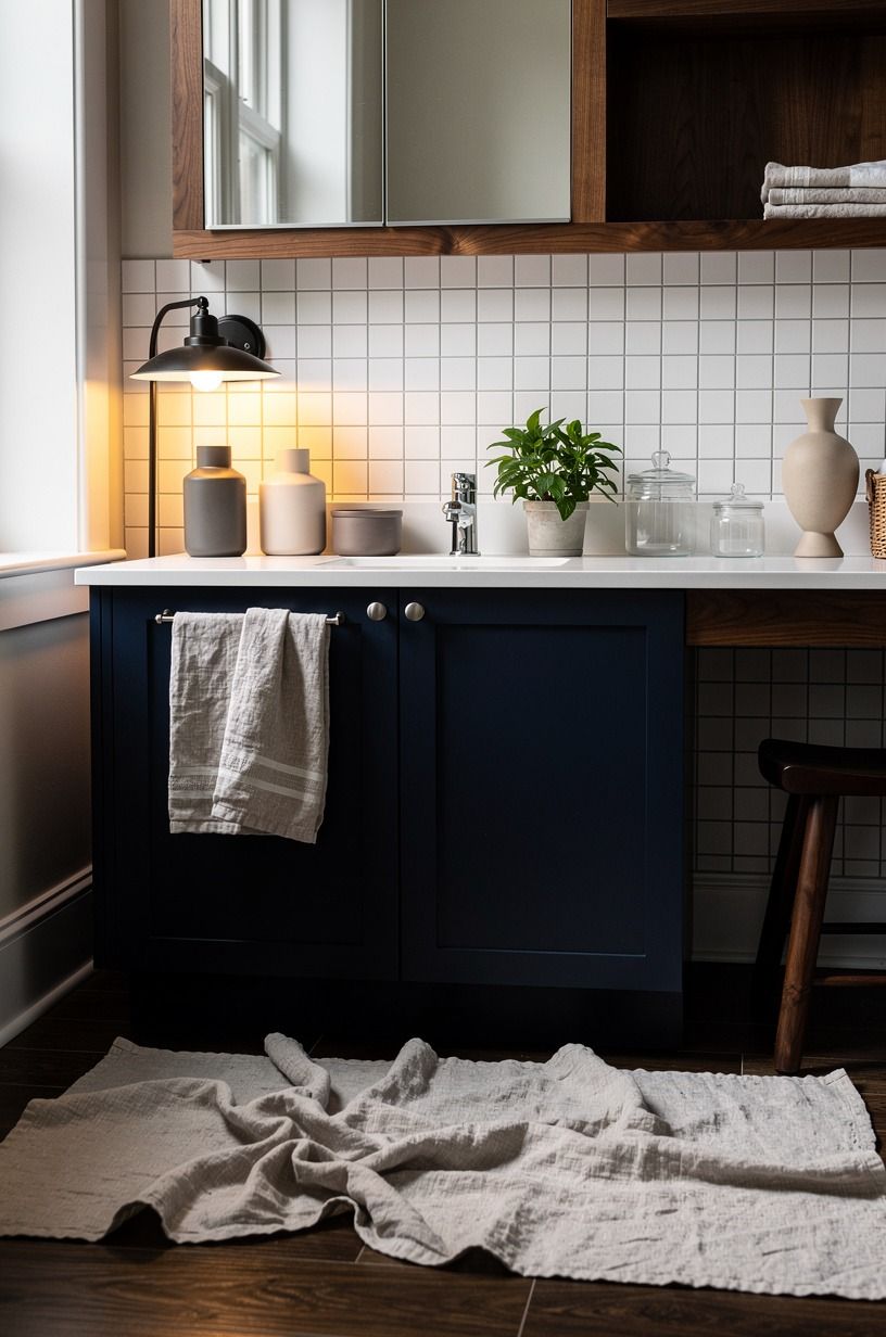 Layer a Soft-Grid Peel and Stick Tile Backsplash