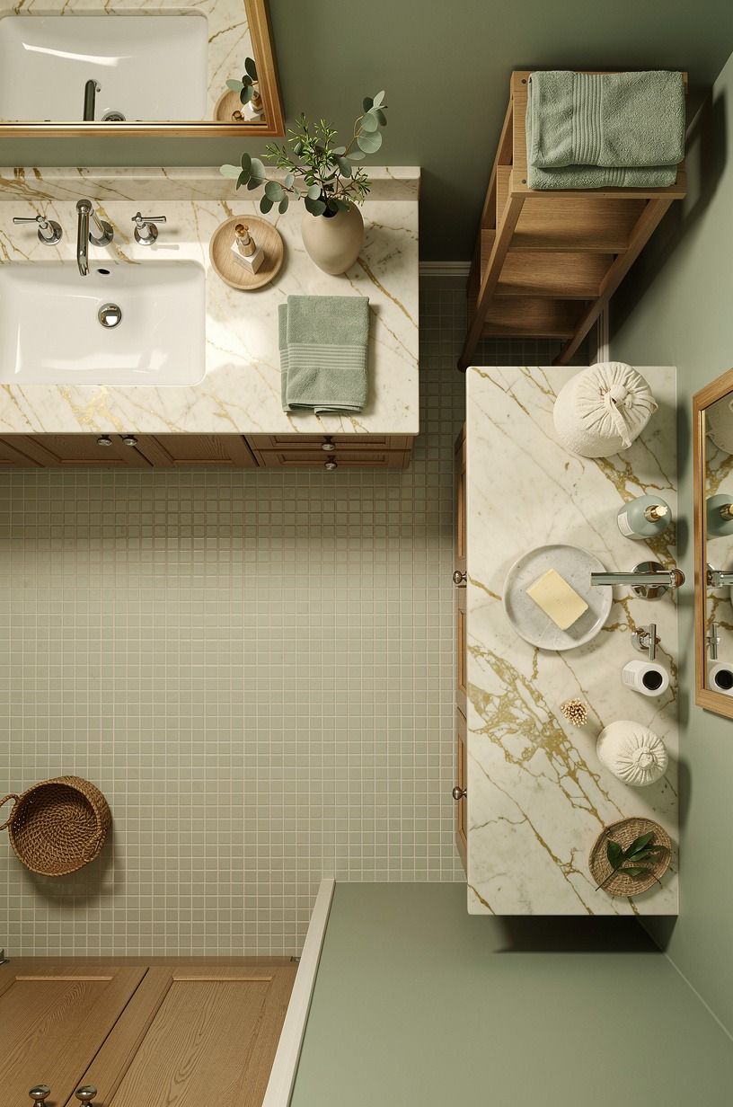 Paint a Sea Salt Backdrop Behind Small Tiles