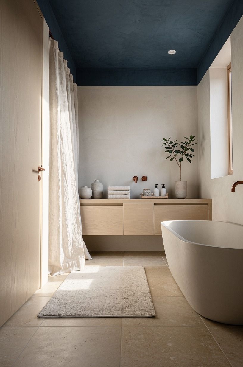 Paint the ceiling in Sherwin-Williams Sea Salt