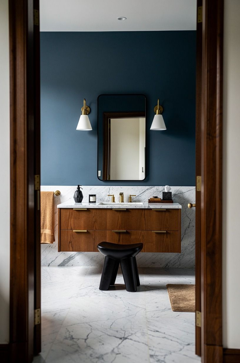 Paint the dry wall in Hague Blue