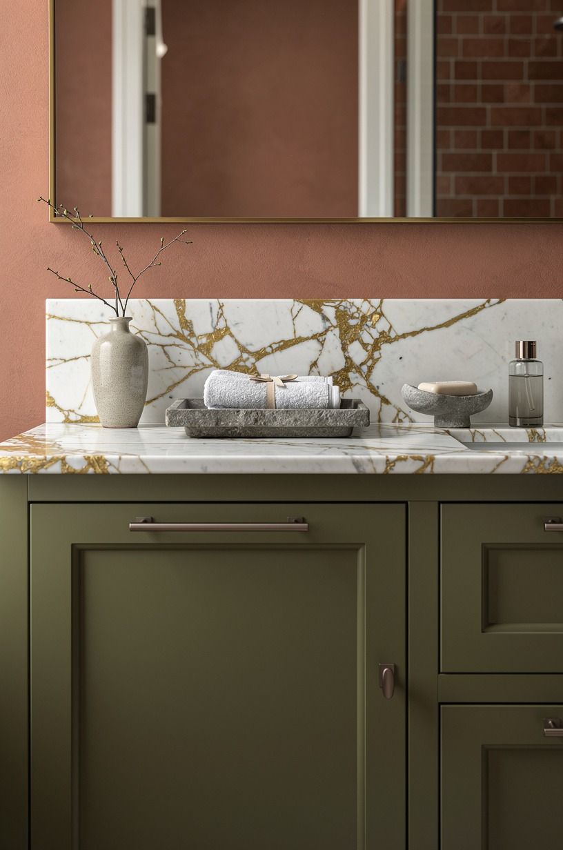 Paint the Vanity Wall and Keep the Tile Low
