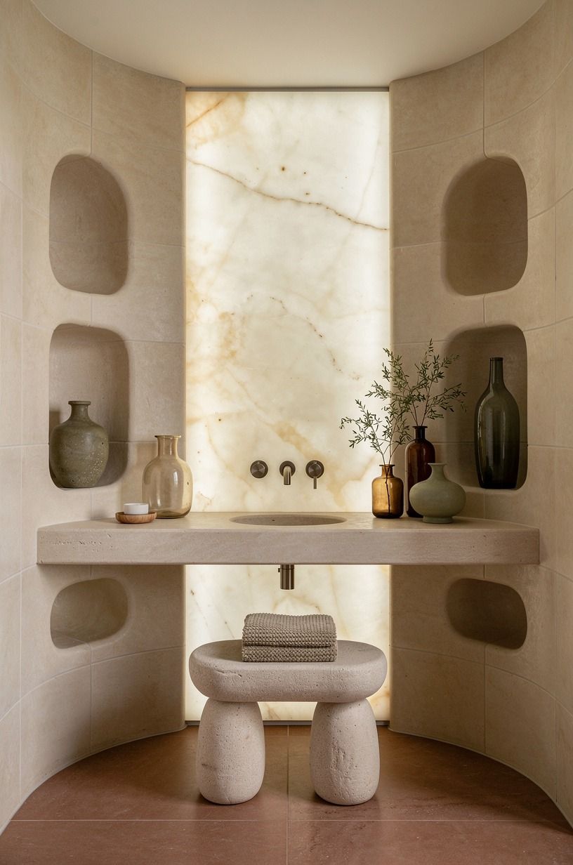 Wash the Walls in Mossy Movement (powder room green walls)