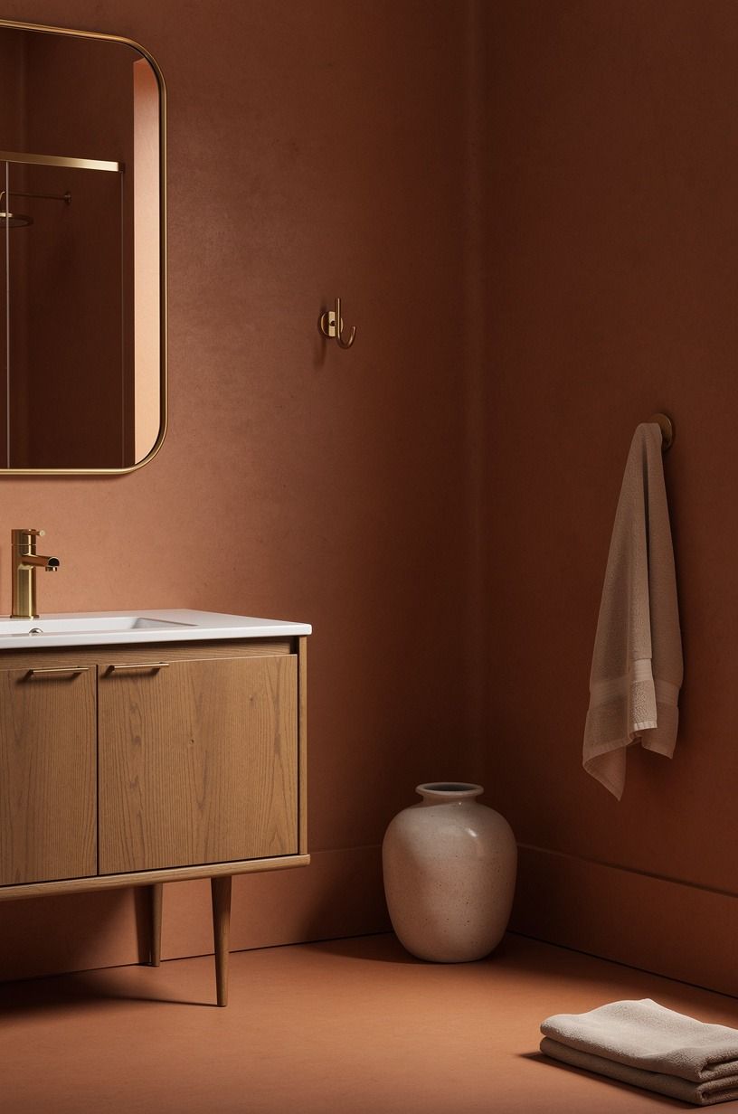 Start with the Dry-Zone Buffer for Terracotta Bathroom Walls