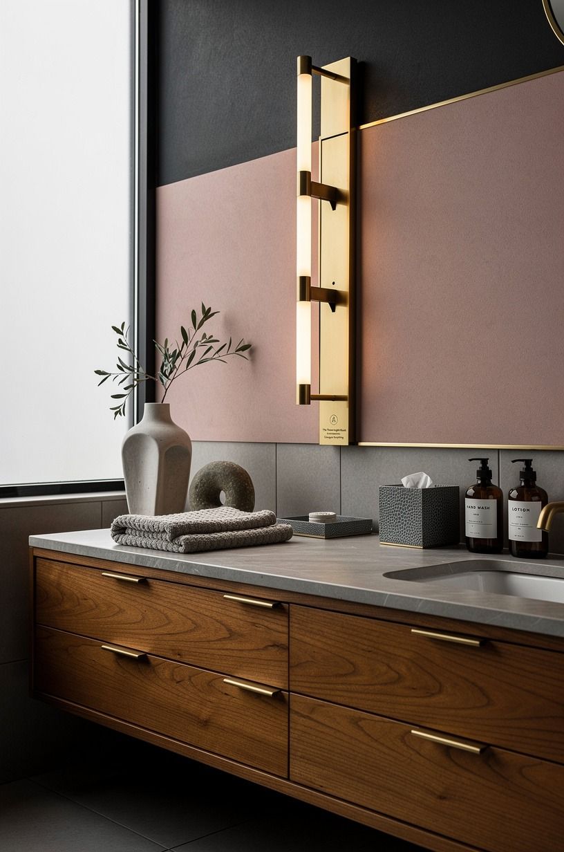 Does Dark Green Limewash Work in a Small Bathroom?