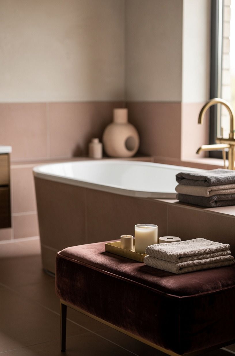 Use a 60 x 30-inch tub as the quiet anchor
