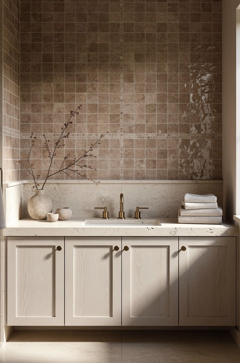 Zellige + Travertine: One Grout, Two Textures