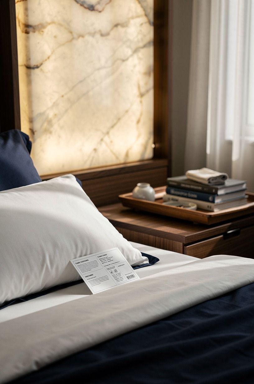 The pillow label was where I got stubborn, navy palette