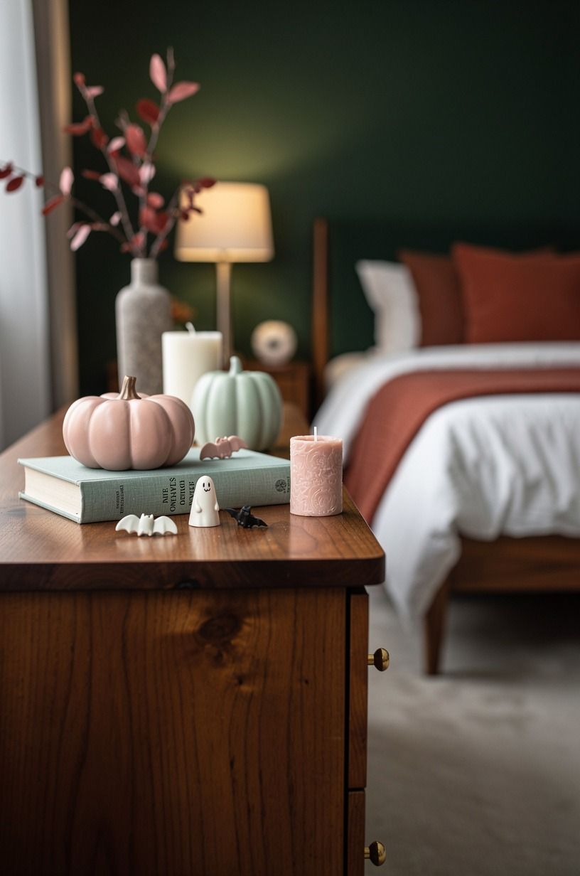 Build a shadow shelf for pastel Halloween decor