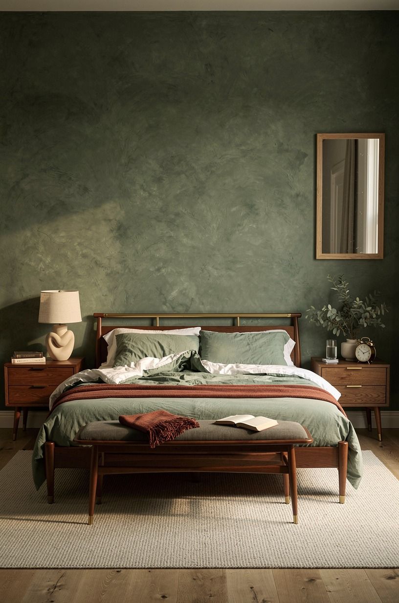 Fresh Sheets Made the Bed Feel Less Like a Sponge, forest green palette