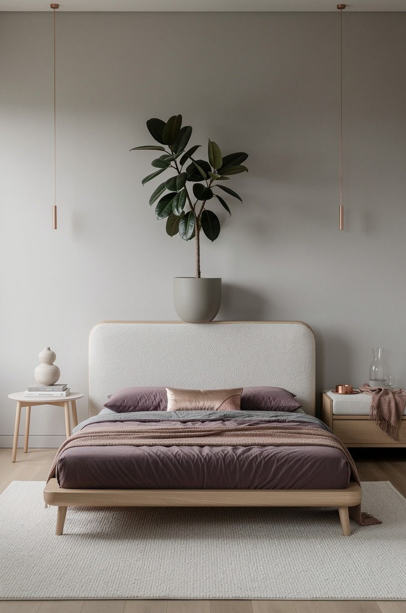 I Chose a Rubber Plant for the One Empty Wall, plum palette
