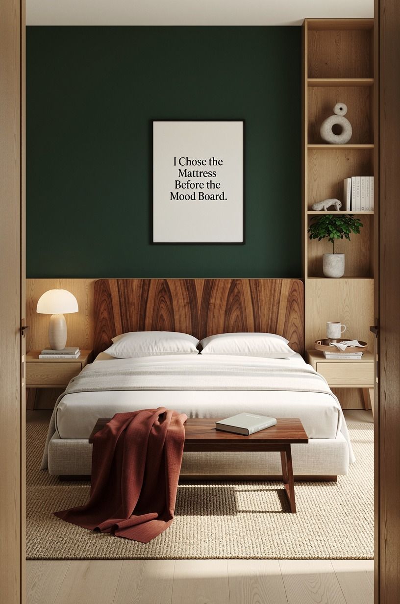 I Chose the Mattress Before the Mood Board, forest green palette