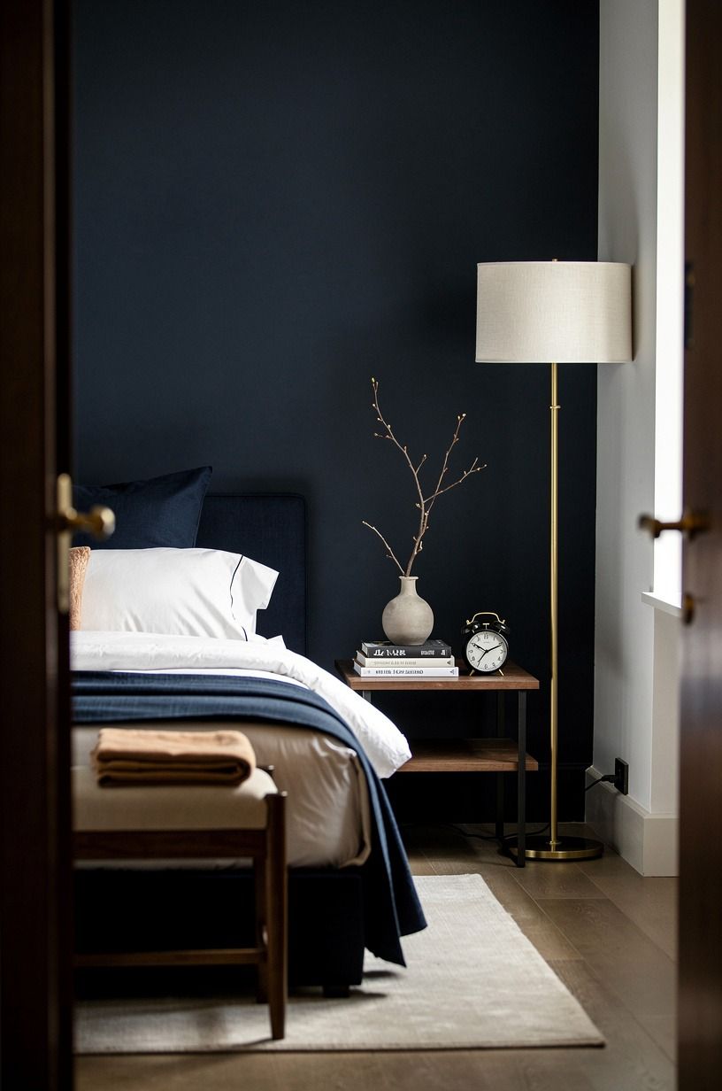 I gave my pillow a smaller, cooler role, midnight blue palette