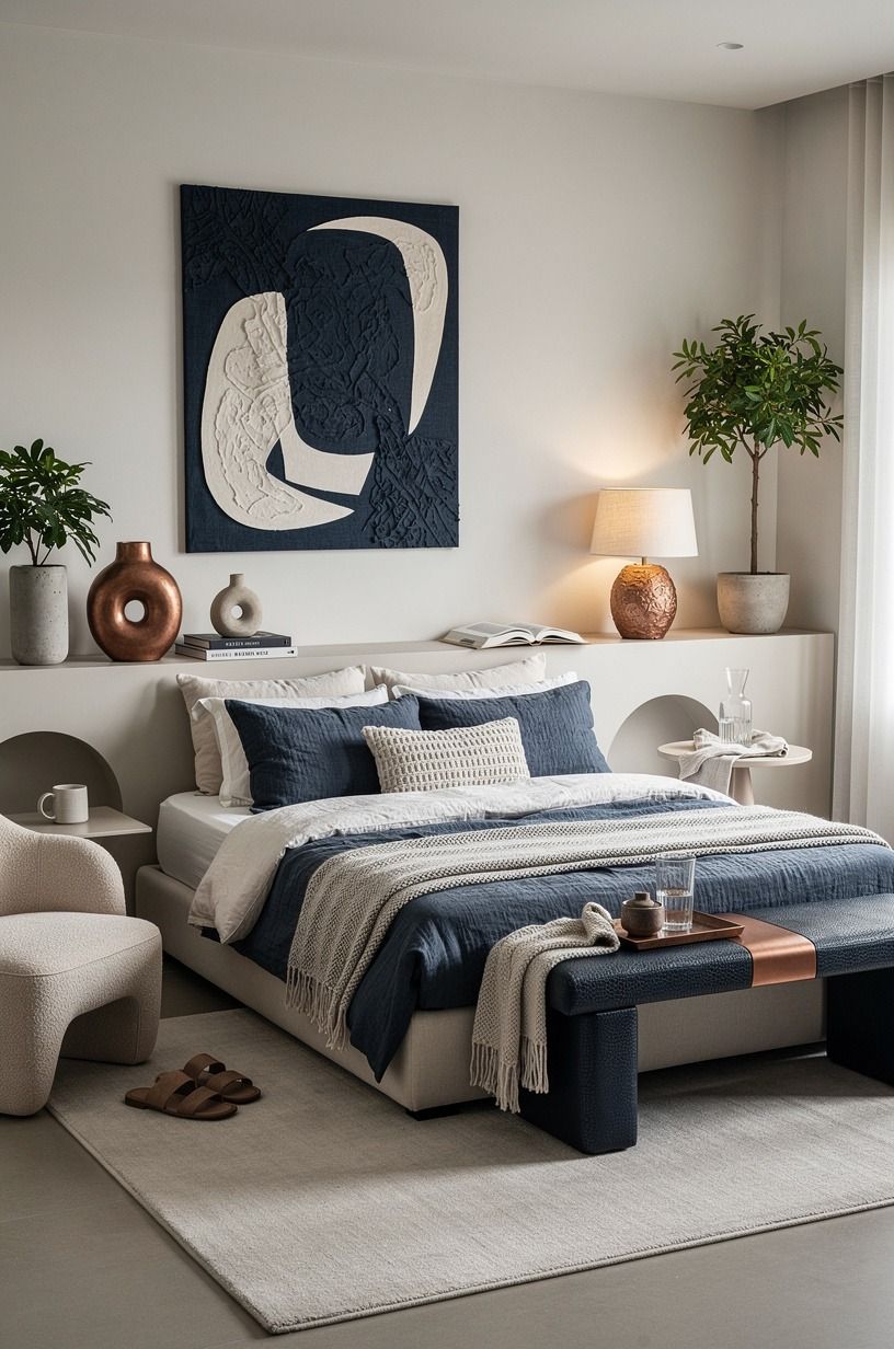 I Let the Room Look Lived In, midnight blue palette
