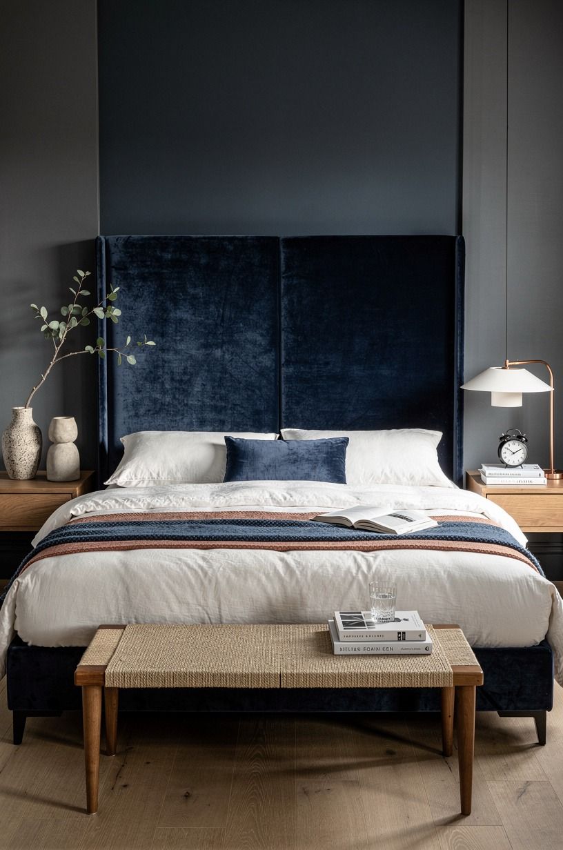 I Made the Room Earn Its Quiet, midnight blue palette