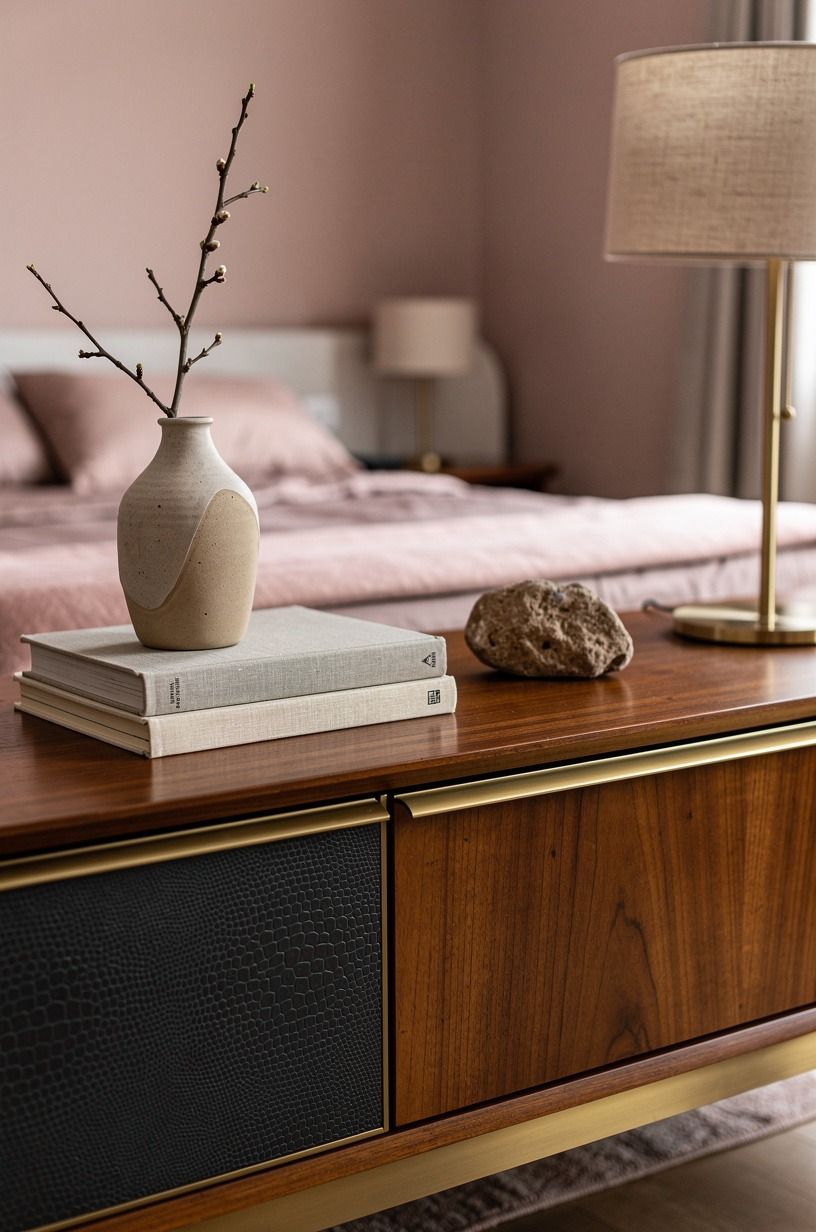 I made the room look quieter, dusty rose palette