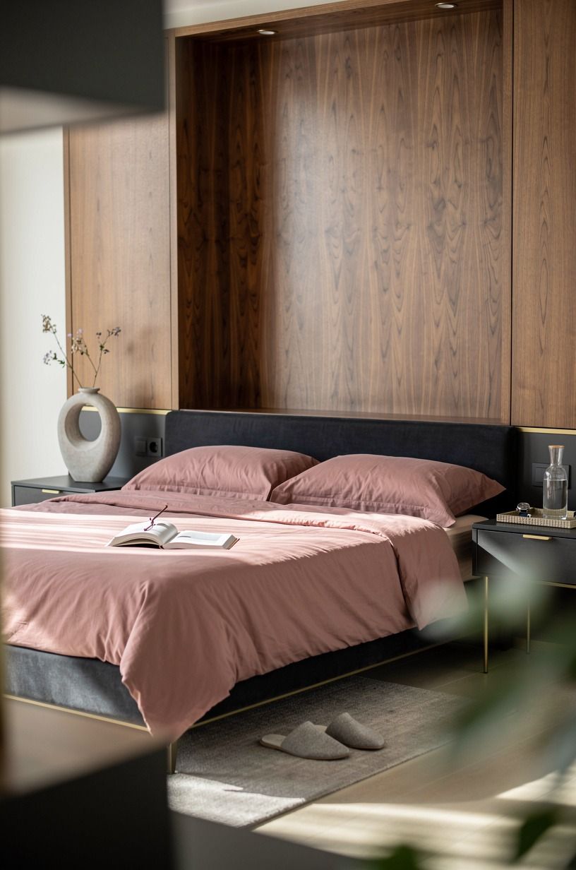 I made the sheets do their quiet job, dusty rose palette