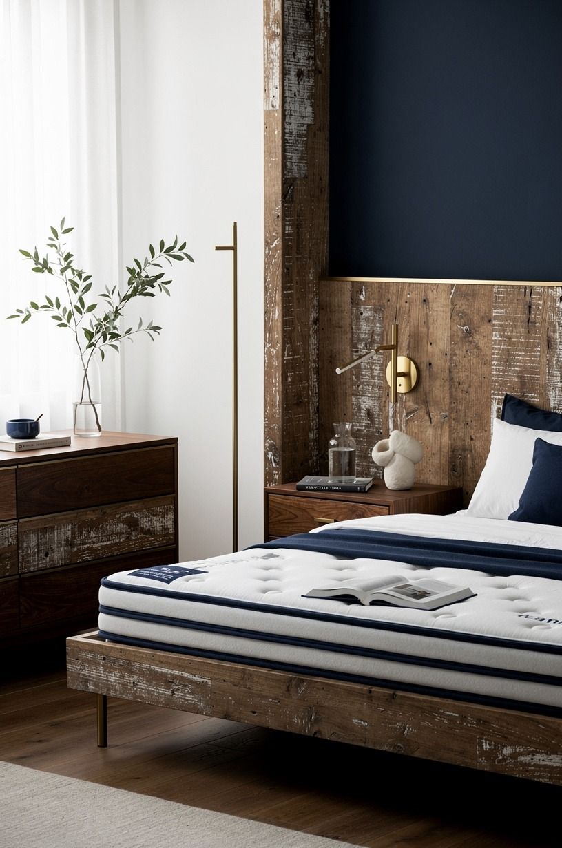I started with the mattress, not the decor, navy palette