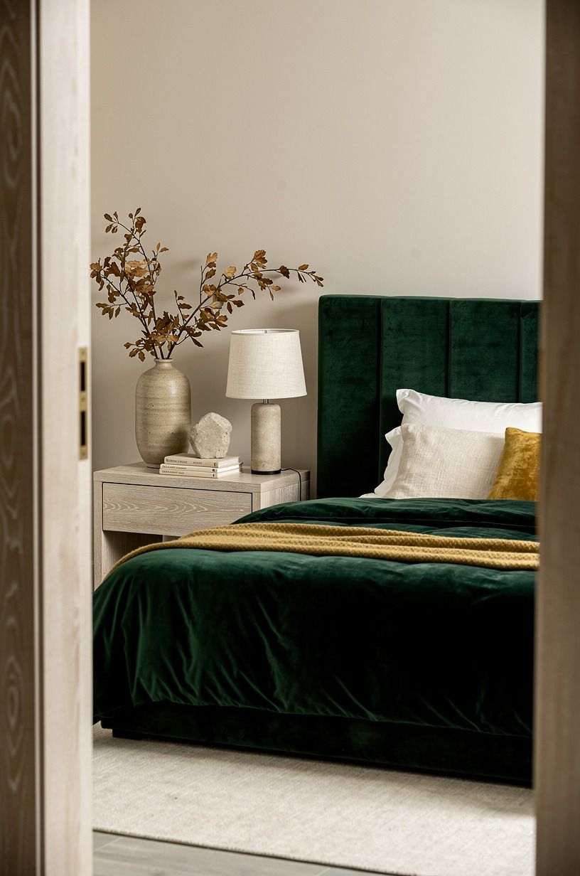 Layer the Velvet Autumn Bedroom With One Deep Texture