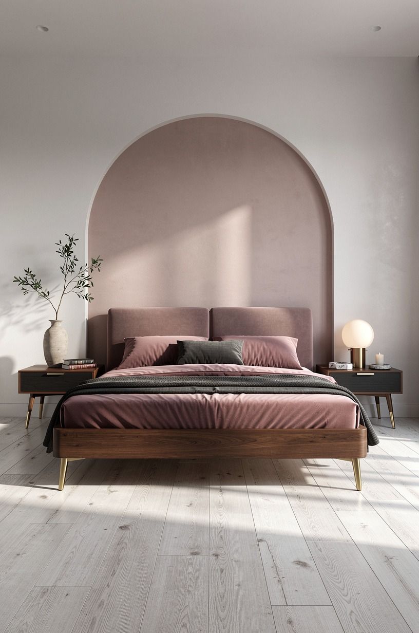 Paint a Soft Arch Behind the Bed