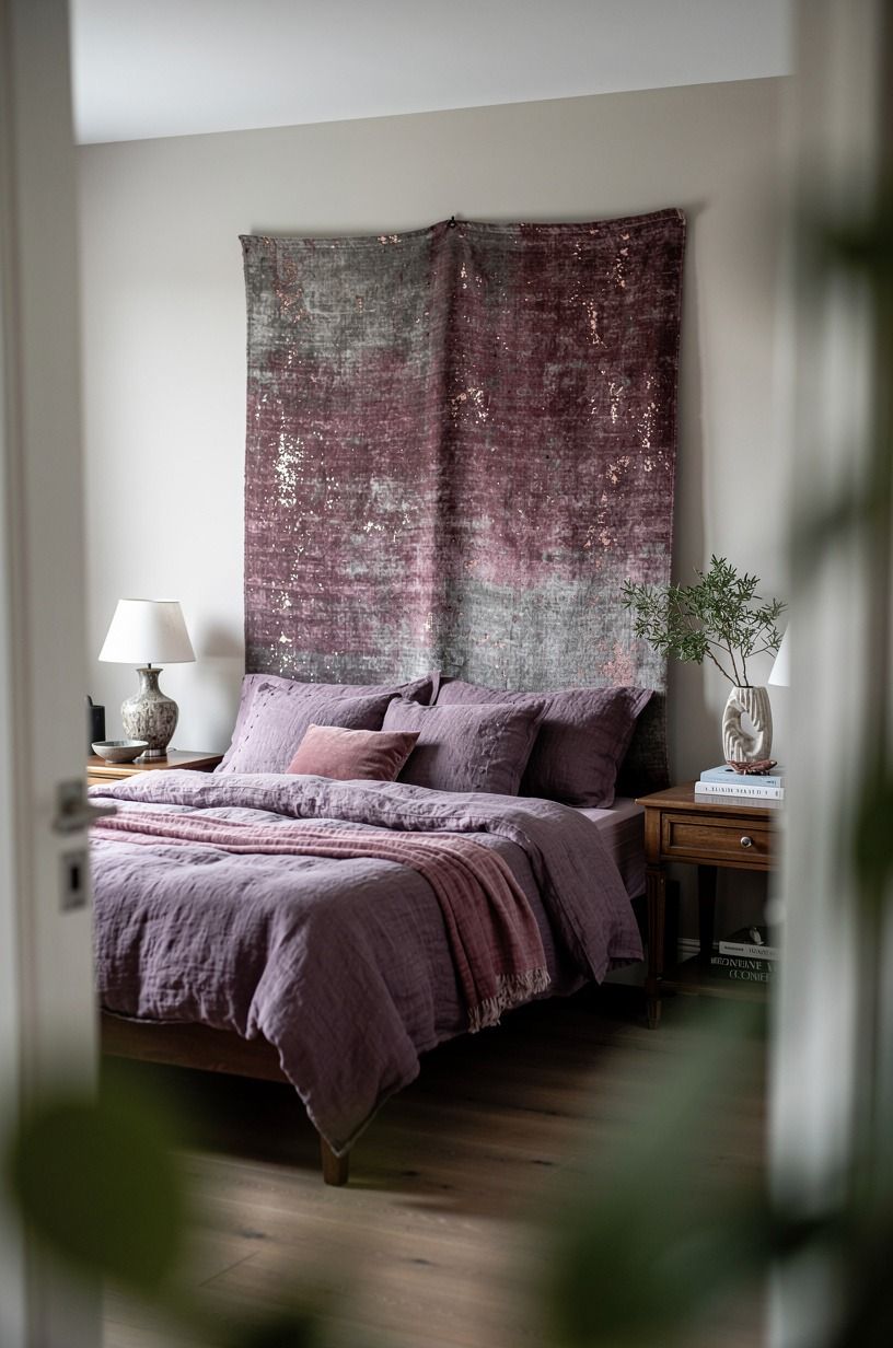 Swap a Headboard for a Leaning Textile Wall