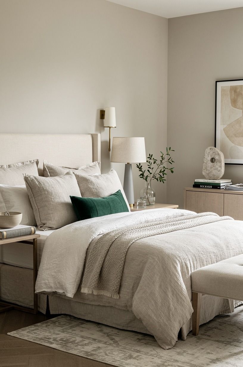 The bedside reset made my sanctuary bedroom feel useful, emerald palette
