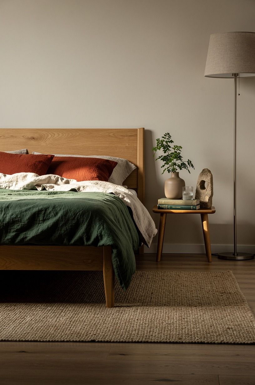 Where I’d start if this were your room, forest green palette