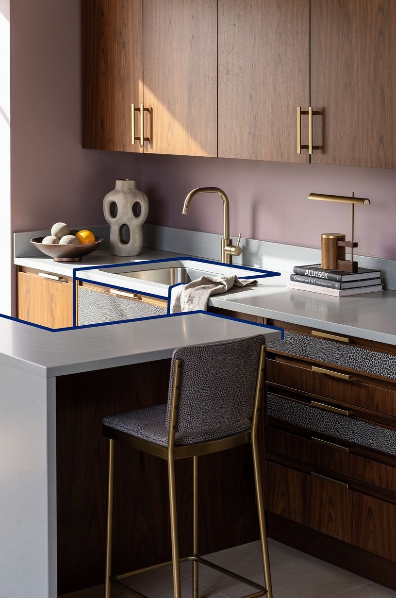 Frame the sink with one blue boundary