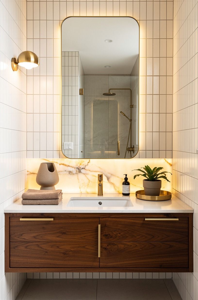 Hang a mirror that interrupts the rectangles