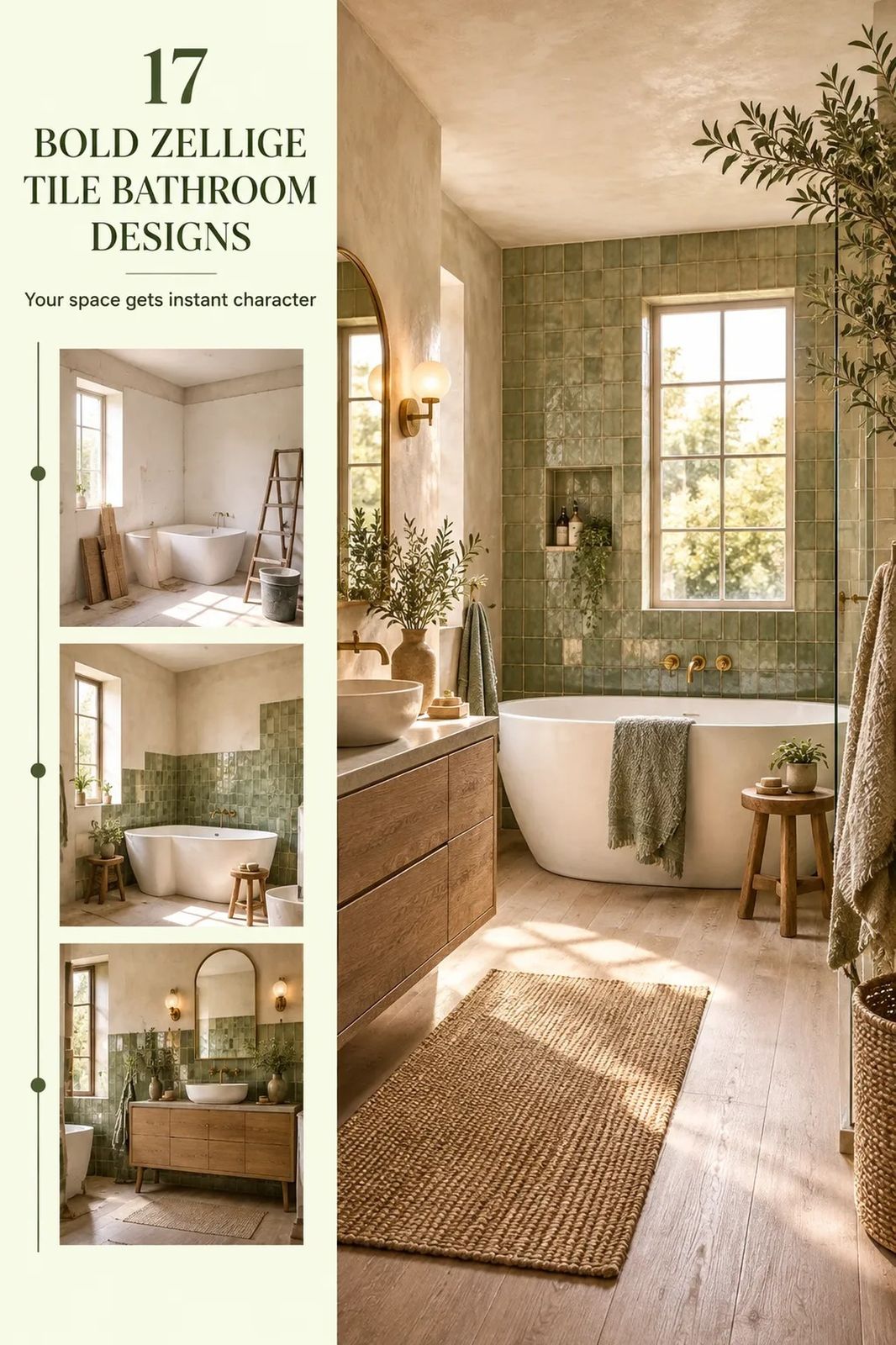How to Design a Bold Zellige Tile Bathroom in Teal, Red & Jewel Tones - 17 Ideas