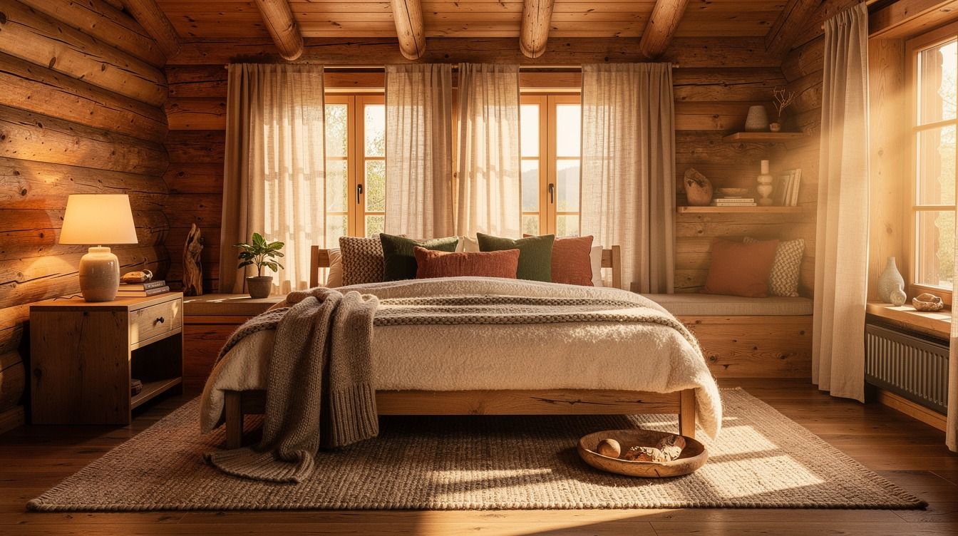 I Created a Cabincore Bedroom With Wool and Wood, It Finally Feels Like Home