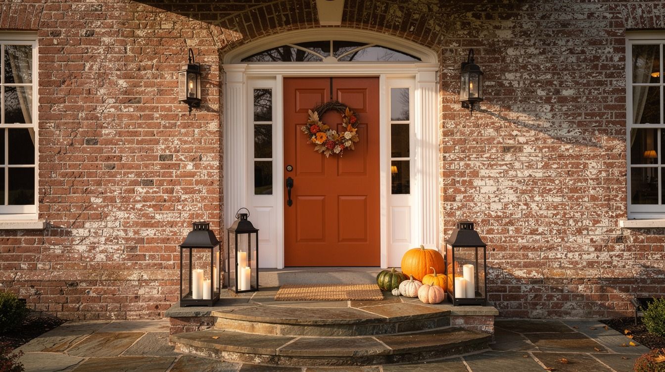 14 Classy Halloween Front Door Ideas for Old Brick Houses