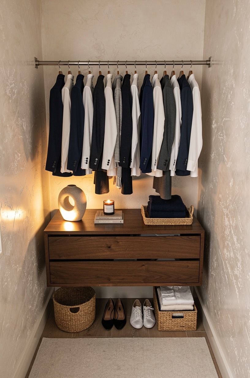 Float a Narrow Dresser Under Your Hanging Rail