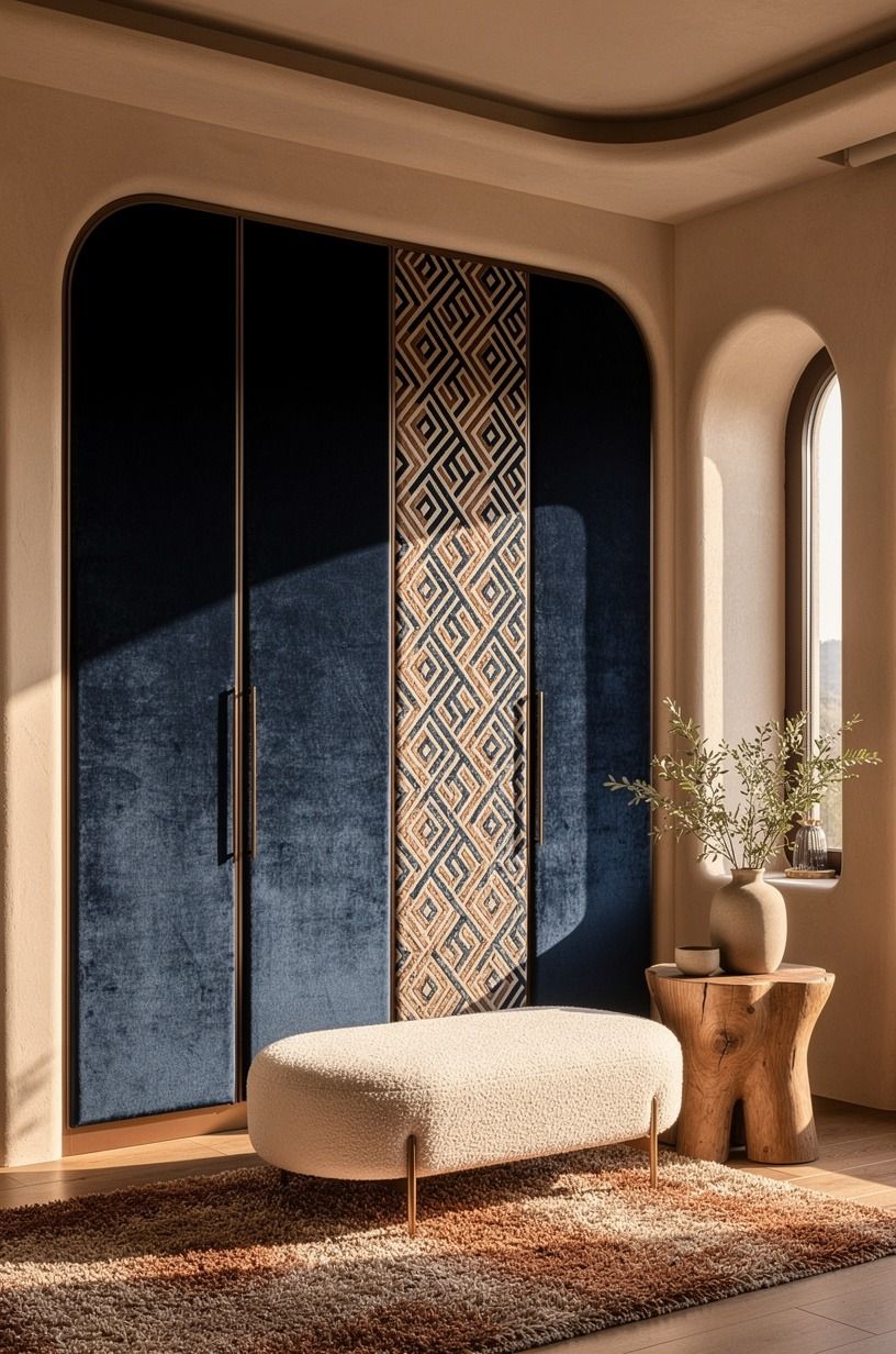 Mix solid fabric with one patterned panel