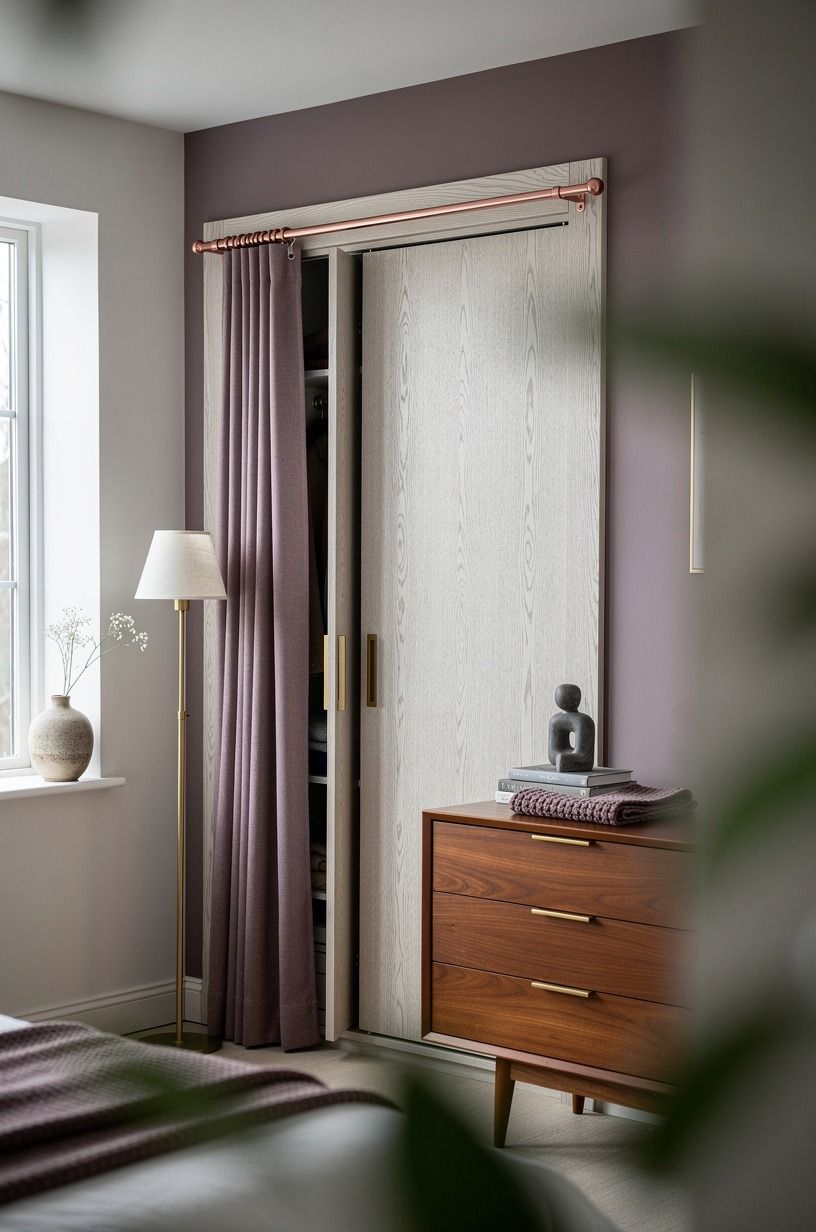 Paint the curtain rod instead of buying new hardware