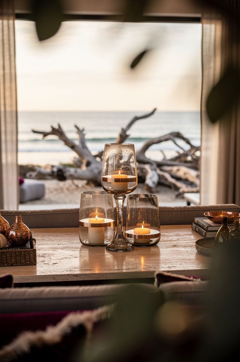 Float Candles in Salvaged Glass: The Three-Height Light Stack