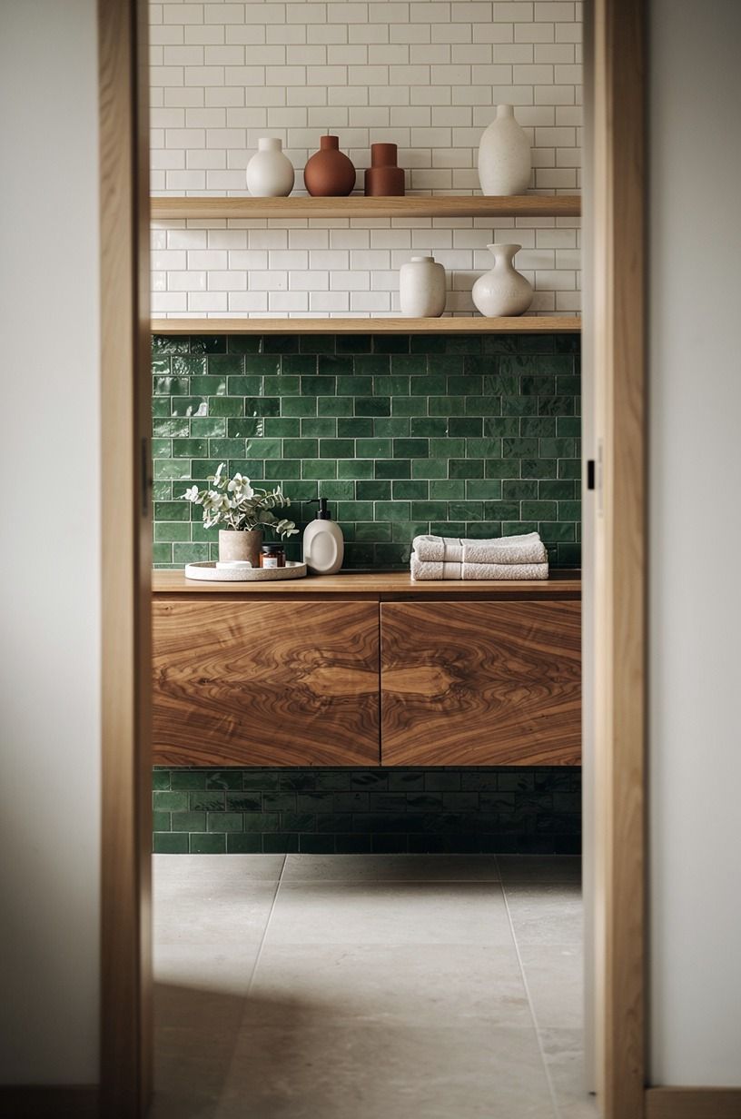 Choose zellige over subway tile for one focal strip