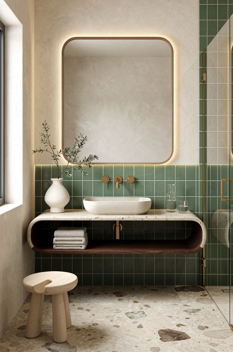 Frame the mirror with the Two-Wood Rule