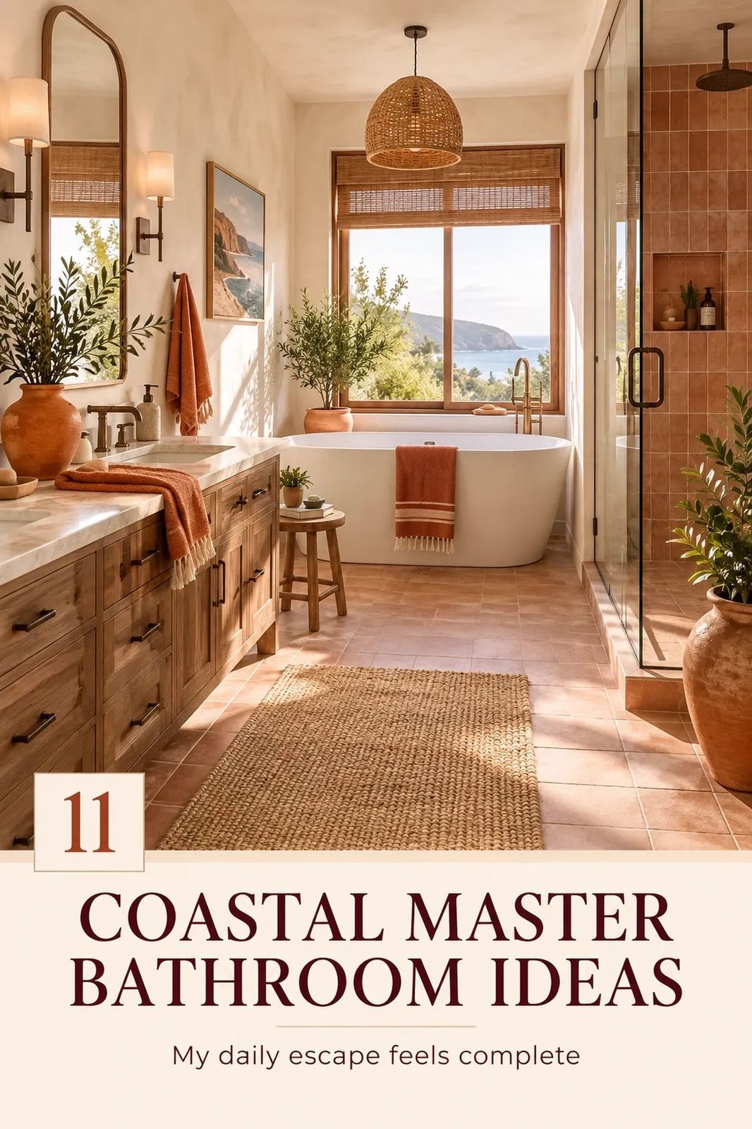 I Created a Coastal Master Bathroom for a Breezy, Beachy Escape, No Remodel