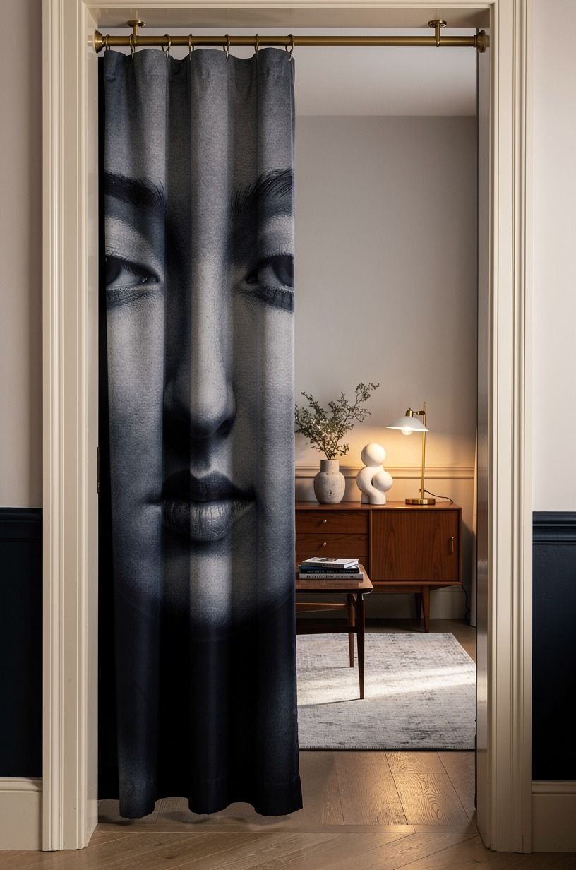 Create a double-sided curtain with one calm face