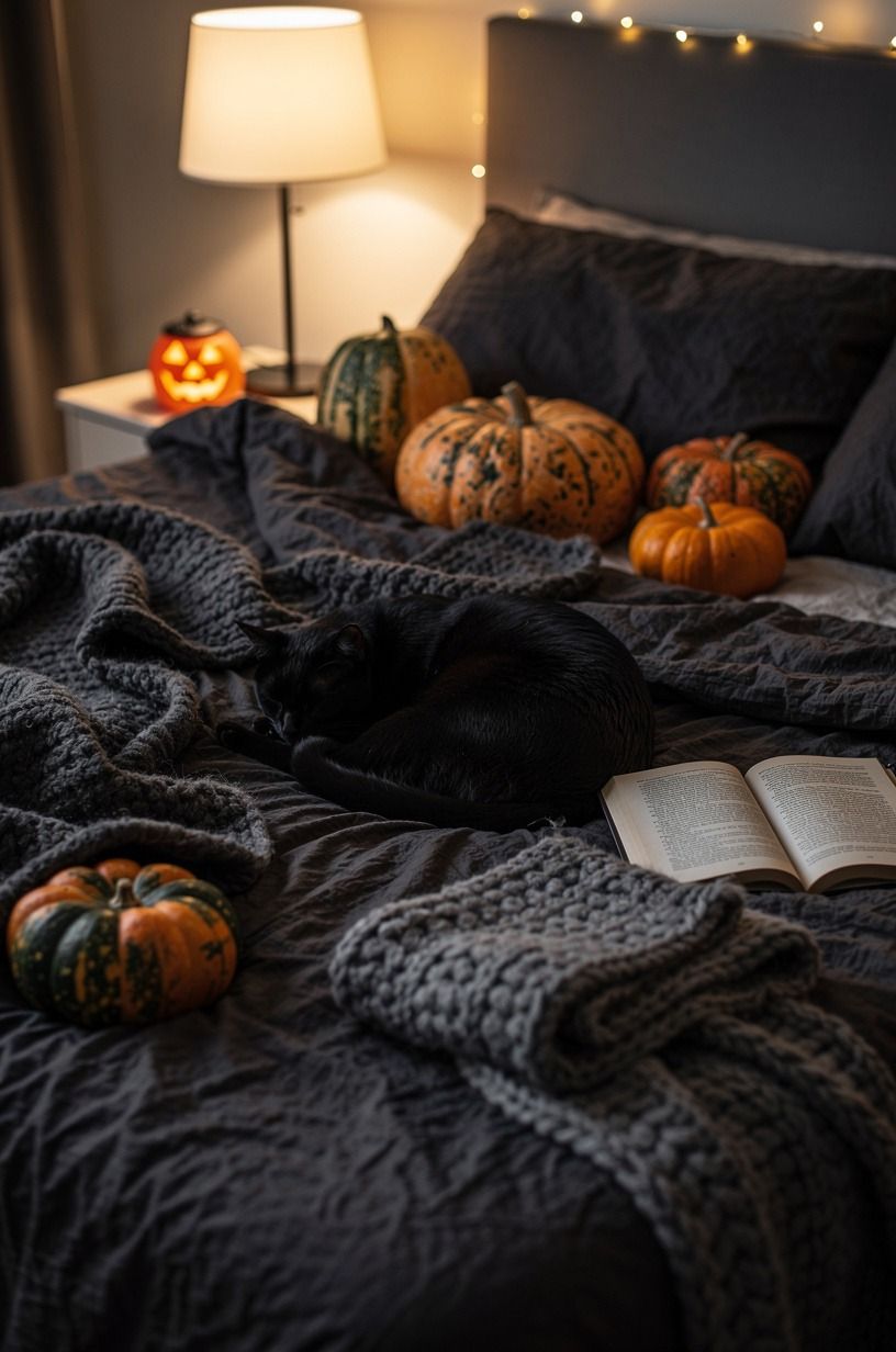 Layer Soft Bedding Until Cute Halloween Decor Feels Friendly, plum palette